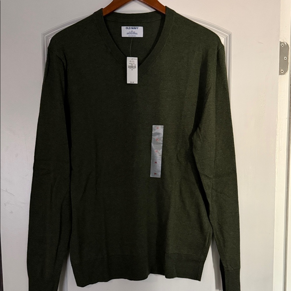 Old Navy Men's V‑Neck Sweater - Olive